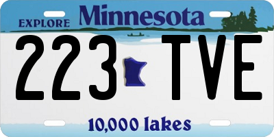 MN license plate 223TVE