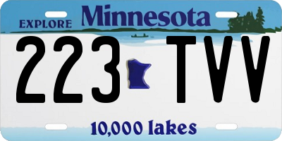 MN license plate 223TVV