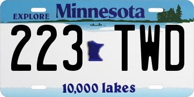 MN license plate 223TWD