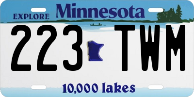 MN license plate 223TWM