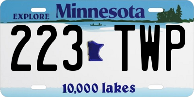 MN license plate 223TWP