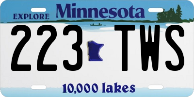 MN license plate 223TWS
