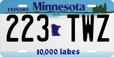 MN license plate 223TWZ