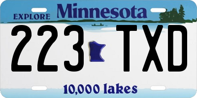 MN license plate 223TXD