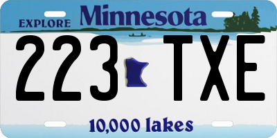 MN license plate 223TXE