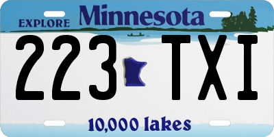 MN license plate 223TXI