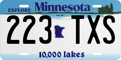 MN license plate 223TXS