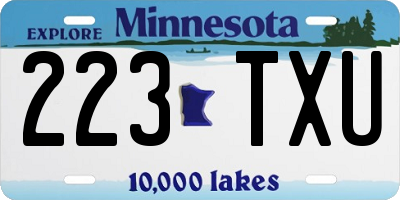 MN license plate 223TXU