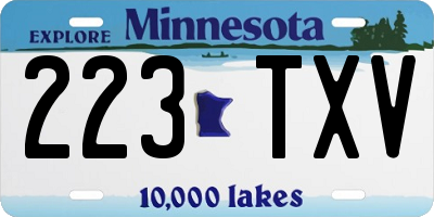 MN license plate 223TXV