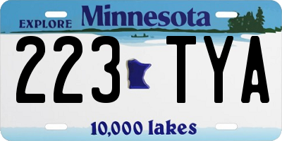 MN license plate 223TYA