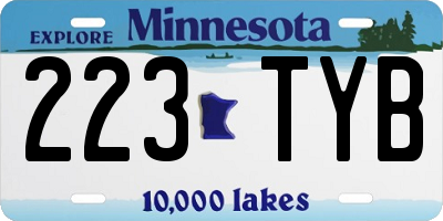 MN license plate 223TYB