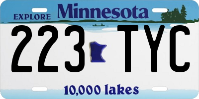 MN license plate 223TYC