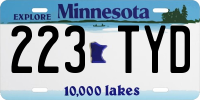 MN license plate 223TYD