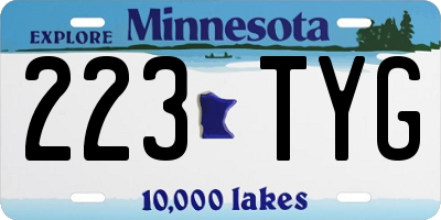 MN license plate 223TYG