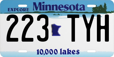 MN license plate 223TYH