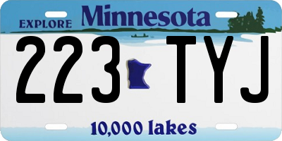 MN license plate 223TYJ