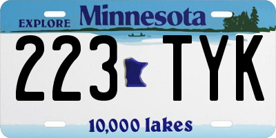 MN license plate 223TYK