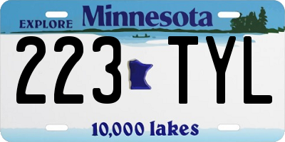 MN license plate 223TYL