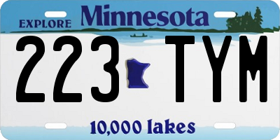 MN license plate 223TYM