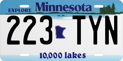 MN license plate 223TYN