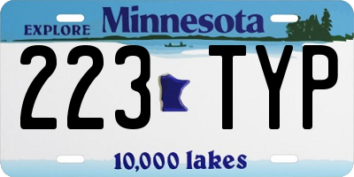 MN license plate 223TYP