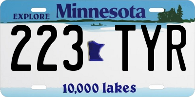 MN license plate 223TYR