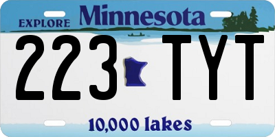 MN license plate 223TYT