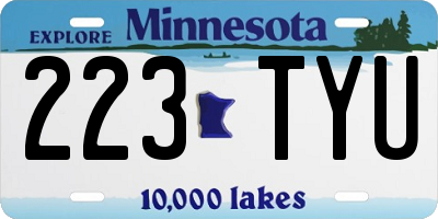 MN license plate 223TYU
