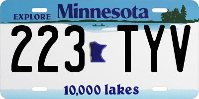 MN license plate 223TYV