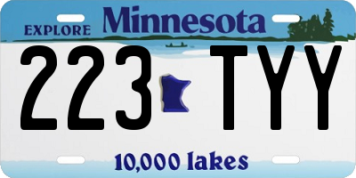MN license plate 223TYY