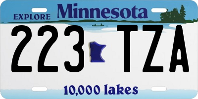 MN license plate 223TZA