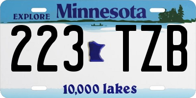 MN license plate 223TZB