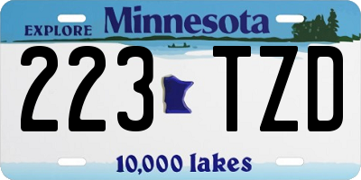 MN license plate 223TZD