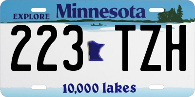 MN license plate 223TZH