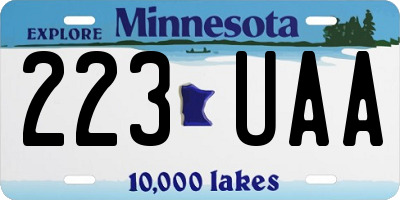 MN license plate 223UAA