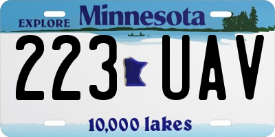MN license plate 223UAV