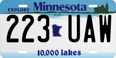 MN license plate 223UAW