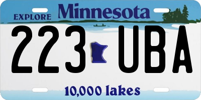 MN license plate 223UBA