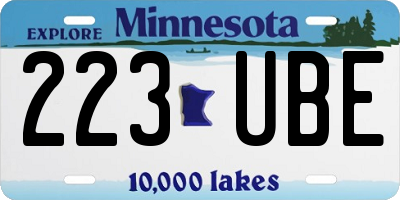 MN license plate 223UBE