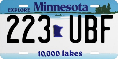 MN license plate 223UBF