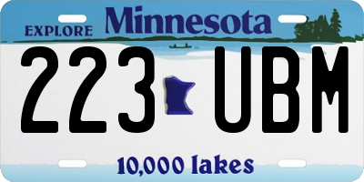MN license plate 223UBM