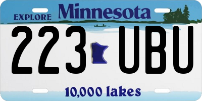 MN license plate 223UBU