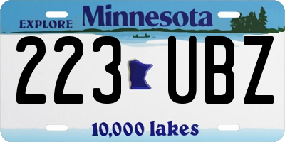 MN license plate 223UBZ