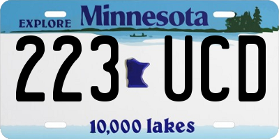 MN license plate 223UCD