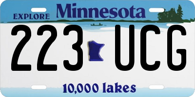 MN license plate 223UCG