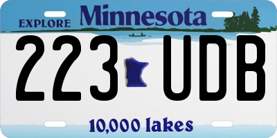 MN license plate 223UDB