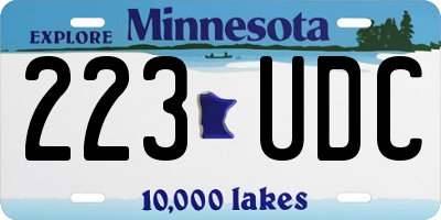 MN license plate 223UDC
