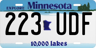 MN license plate 223UDF