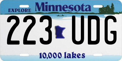 MN license plate 223UDG