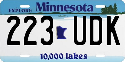 MN license plate 223UDK